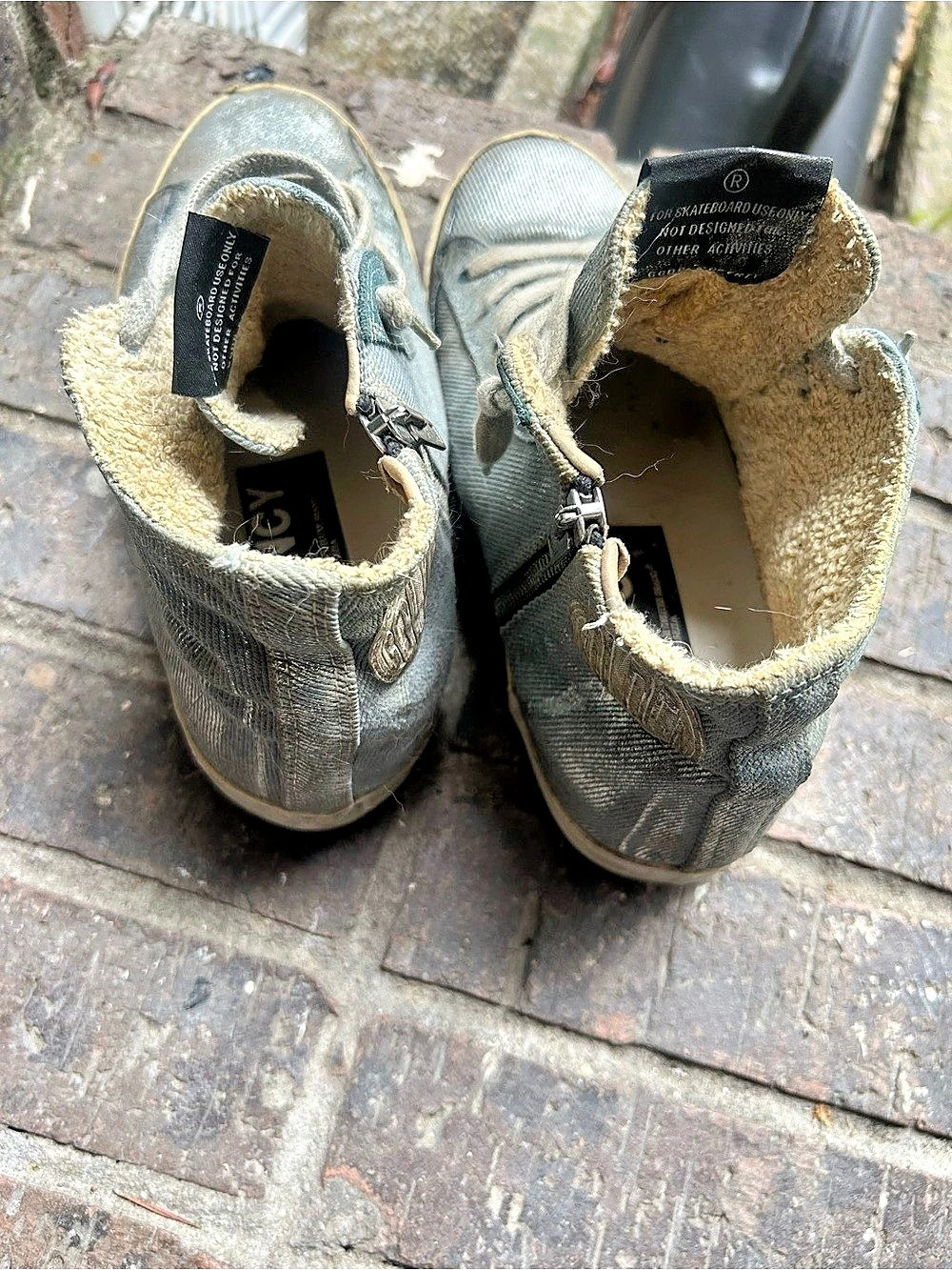 Golden Goose FRANCY High Top Side-Zip Sneakers Blue & Gray Size 8